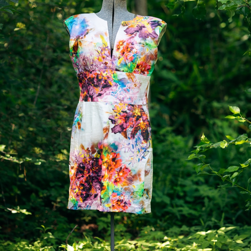 Rainbow floral dress